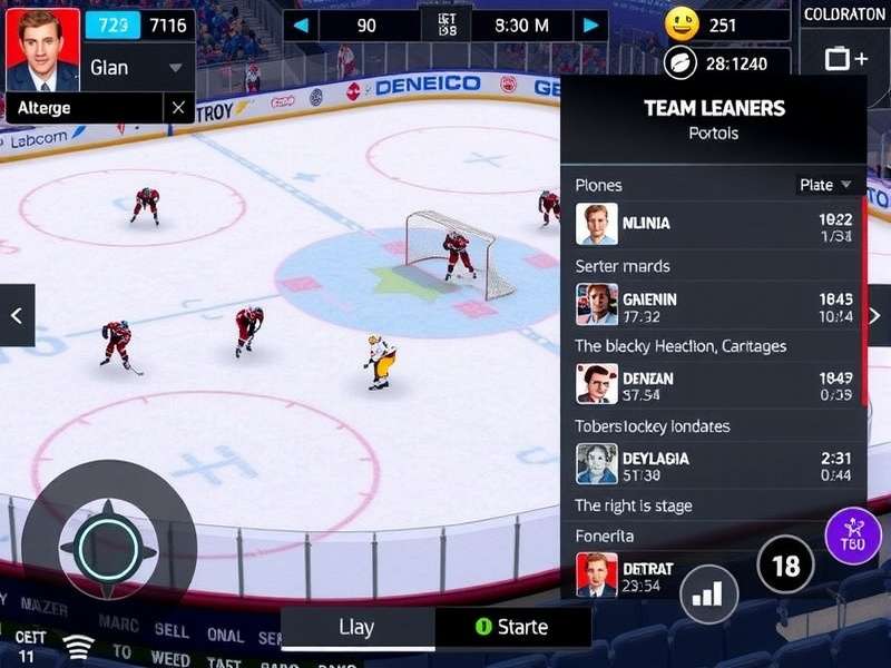 Hockey Fantasy Clash gameplay screenshot showing player controls and field action
